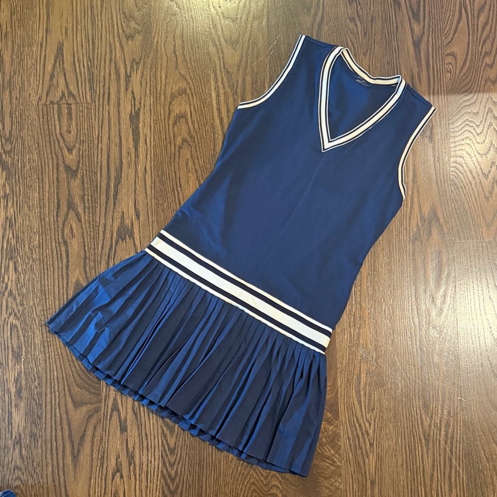 Tory Sport Navy and Cream Vintage Style Tennis Dress